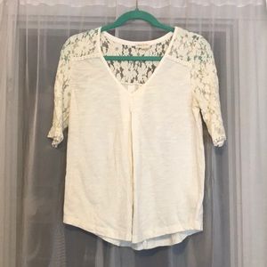 Anthropologie lace sleeve top